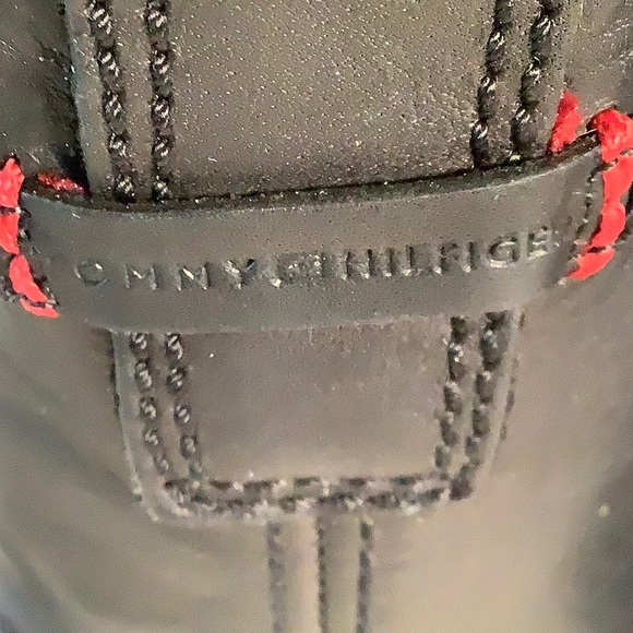 Tommy Hilfiger Black Leather Motorcycle Style Boots - Picture 13 of 16